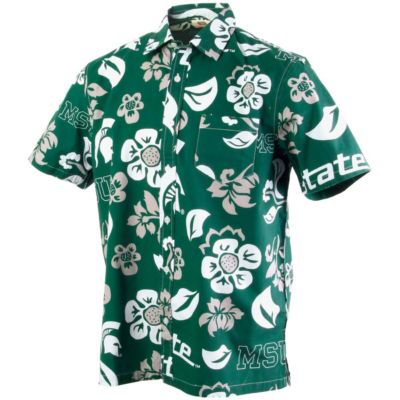 NCAA Michigan State Spartans Floral Button-Up Shirt