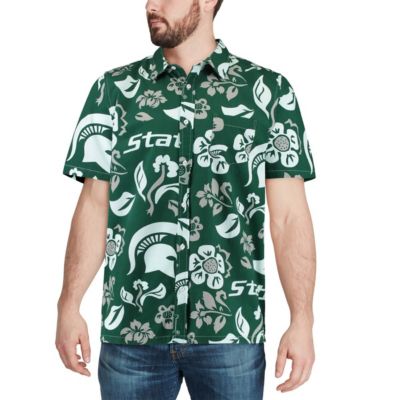 NCAA Michigan State Spartans Floral Button-Up Shirt