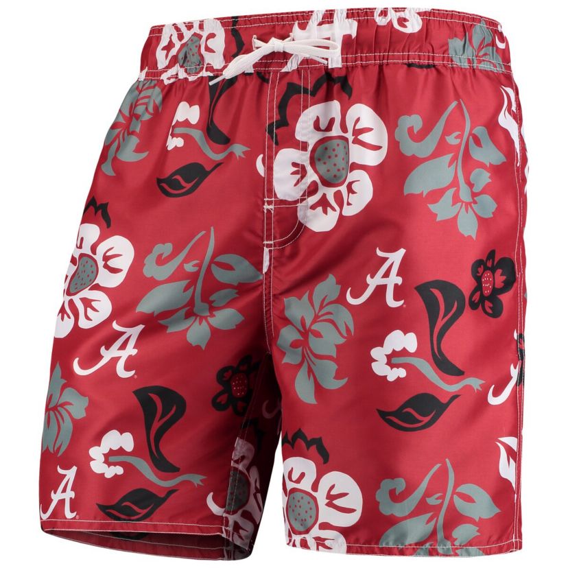 Alabama Crimson Tide NCAA Alabama Tide Floral Volley Swim Trunks