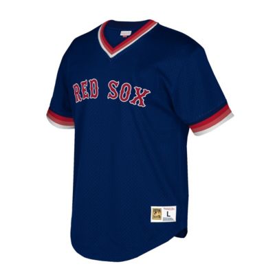 Boston Red Sox MLB Big & Tall Cooperstown Collection Mesh Wordmark V-Neck Jersey