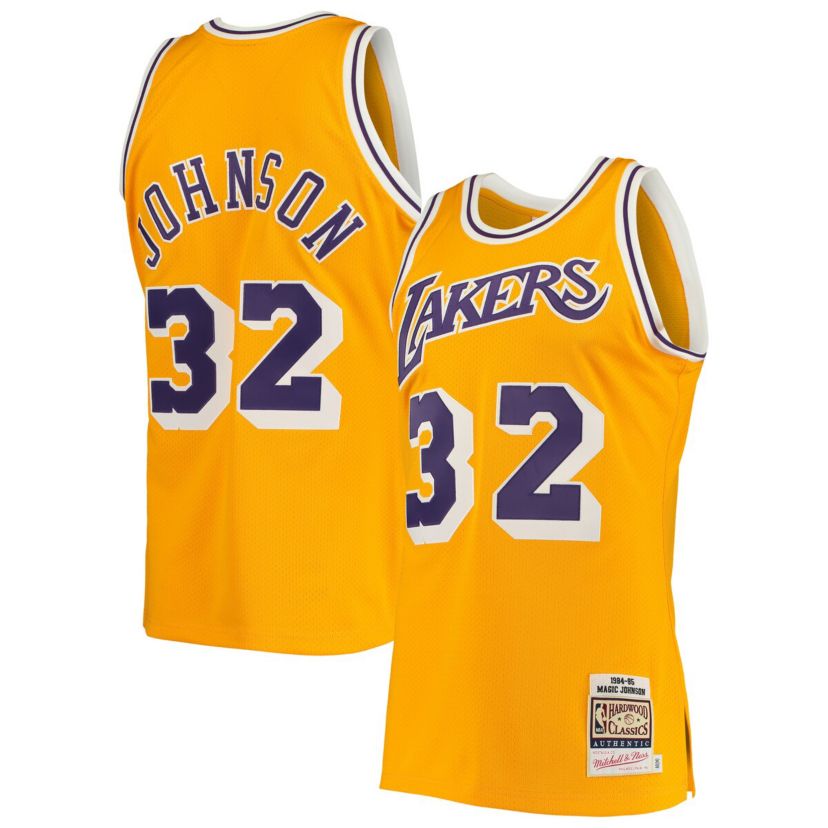 NBA Magic Johnson Los Angeles Lakers 1984/85 Hardwood Classics Authentic Jersey