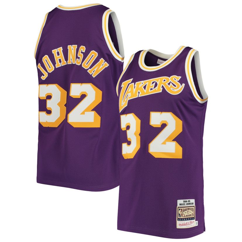 NBA Magic Johnson Los Angeles Lakers 1984/85 Hardwood Classics Authentic Jersey