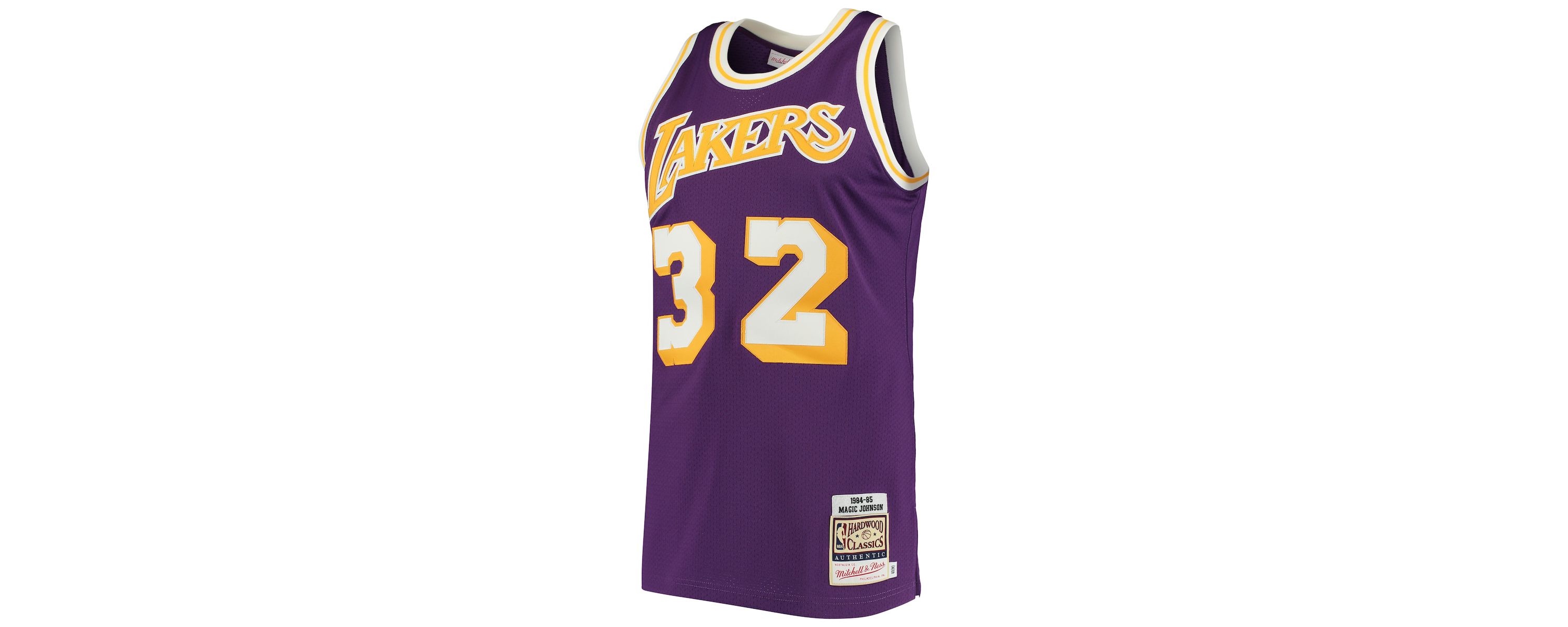 NBA Magic Johnson Los Angeles Lakers 1984/85 Hardwood Classics Authentic Jersey