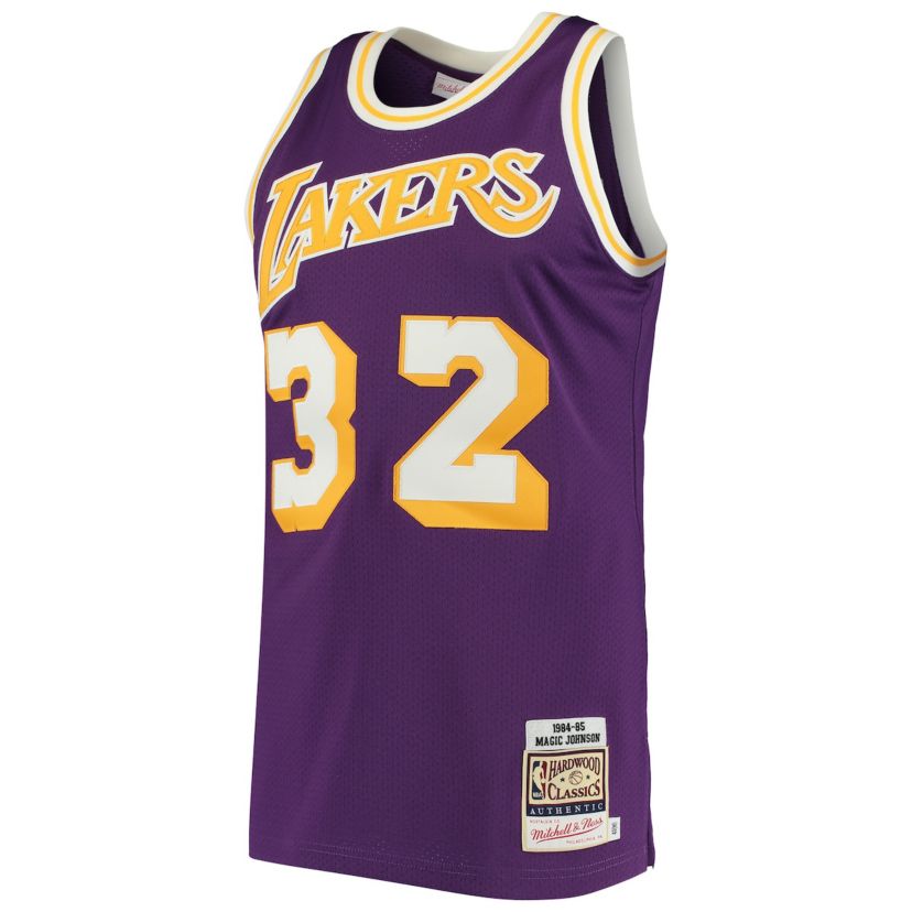 NBA Magic Johnson Los Angeles Lakers 1984/85 Hardwood Classics Authentic Jersey