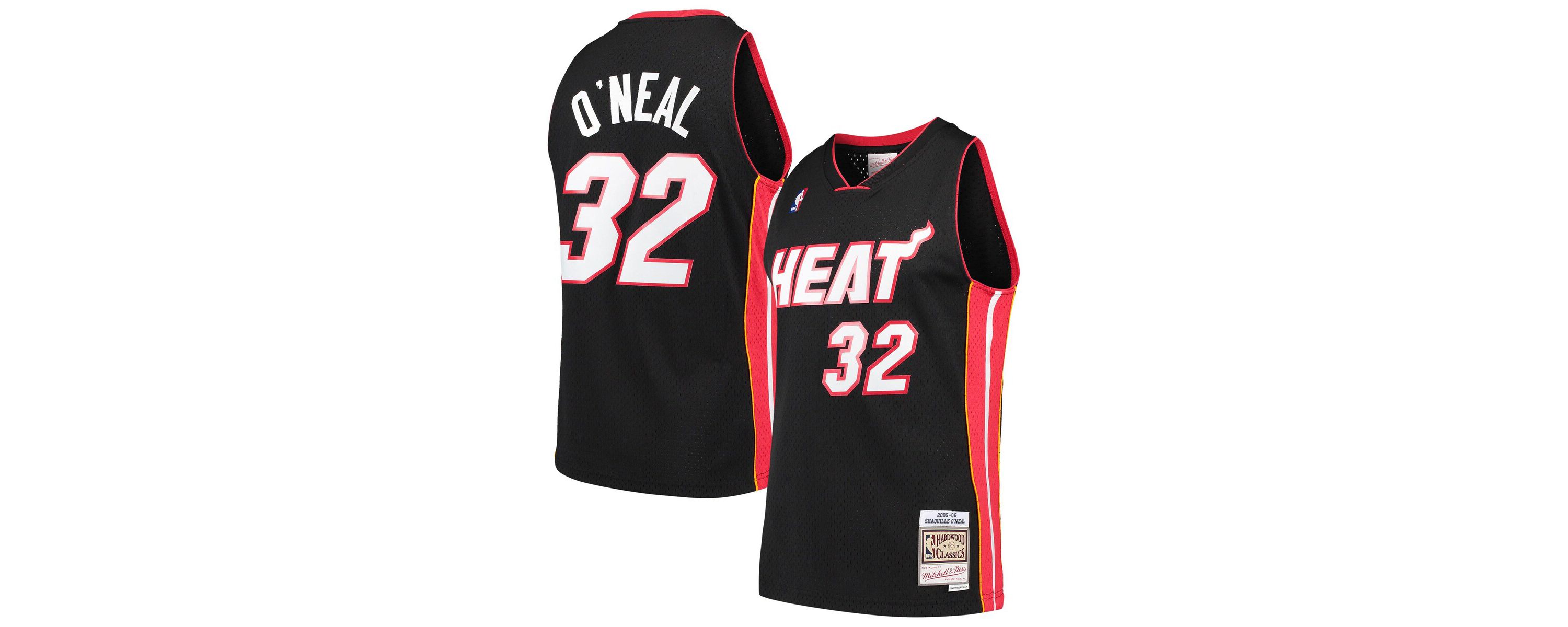 NBA Shaquille ONeal Miami Heat Hardwood Classics Swingman Jersey