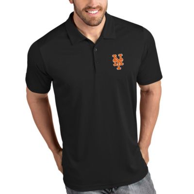 Antigua Men's MLB New York Mets Tribute Polo, Black, Small