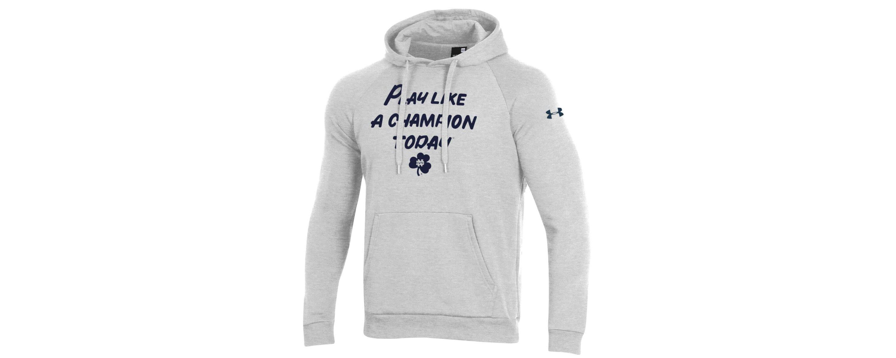 NCAA Under Armour Notre Dame Fighting Irish Play Like A Today All Day Raglan Fleece Hoodie
