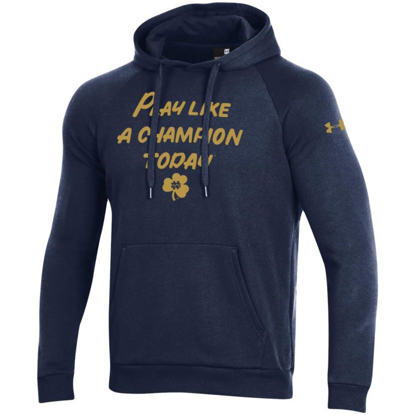 NCAA Under Armour Notre Dame Fighting Irish Play Like A Today All Day Raglan Fleece Hoodie
