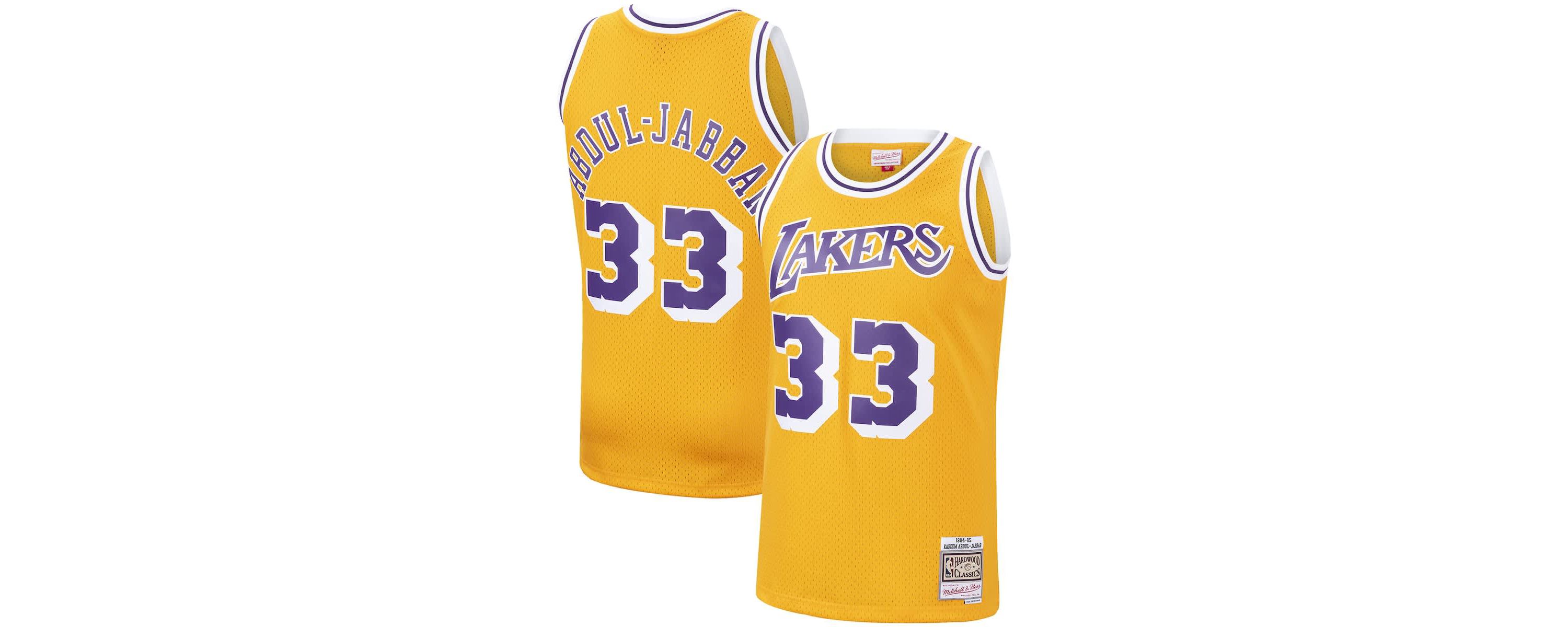 NBA Kareem Abdul-Jabbar Los Angeles Lakers Hardwood Classics Swingman Jersey