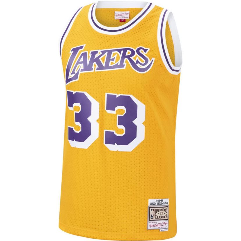 NBA Kareem Abdul-Jabbar Los Angeles Lakers Hardwood Classics Swingman Jersey