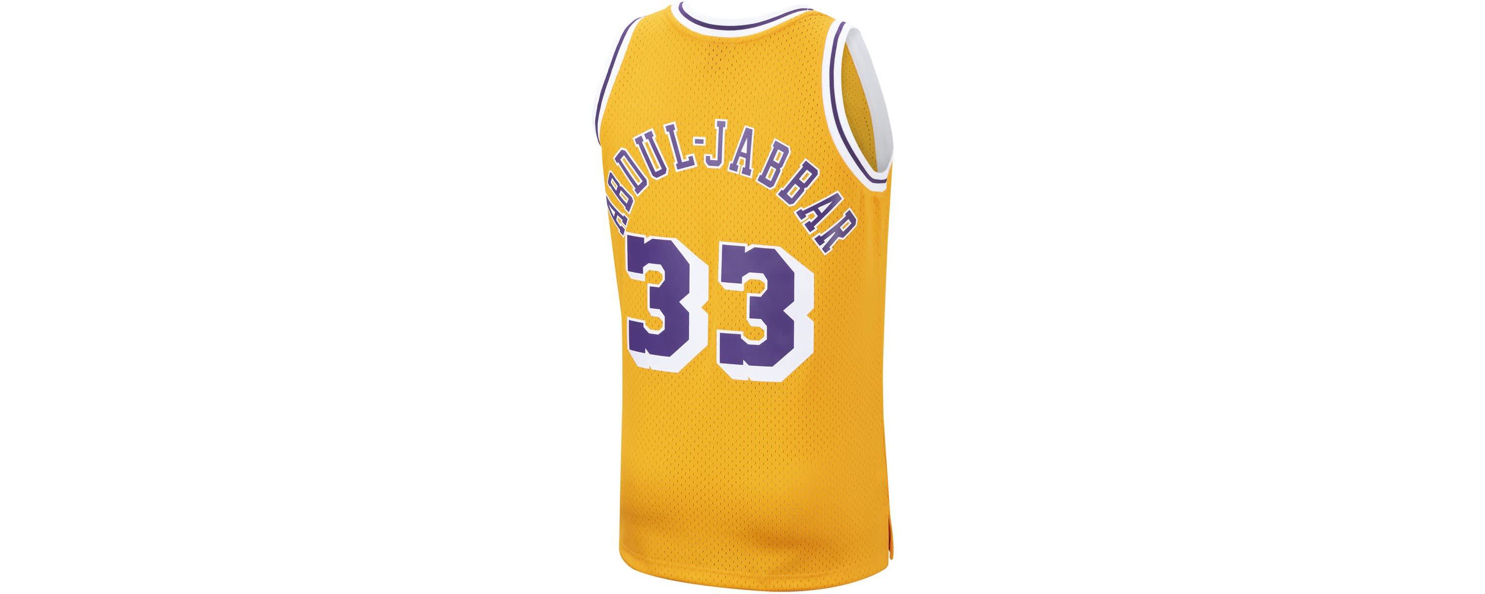 NBA Kareem Abdul-Jabbar Los Angeles Lakers Hardwood Classics Swingman Jersey