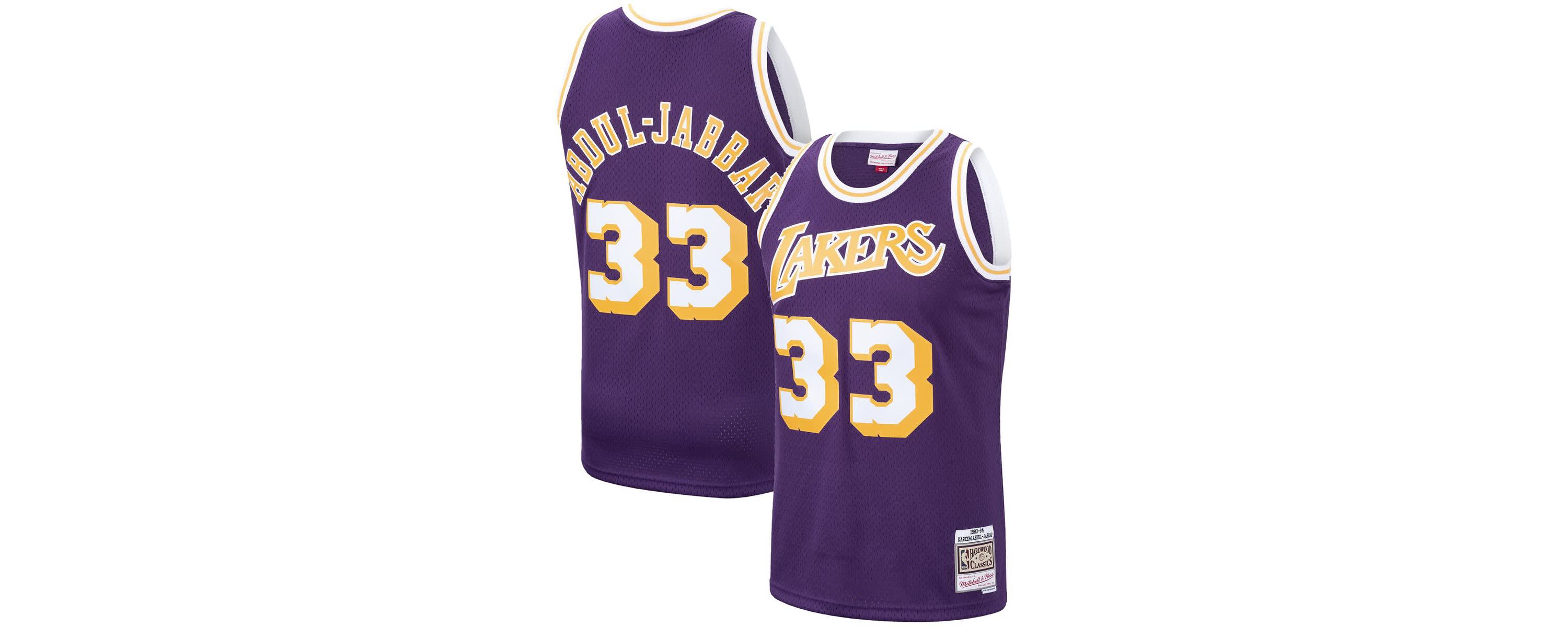 NBA Kareem Abdul-Jabbar Los Angeles Lakers Hardwood Classics Swingman Jersey