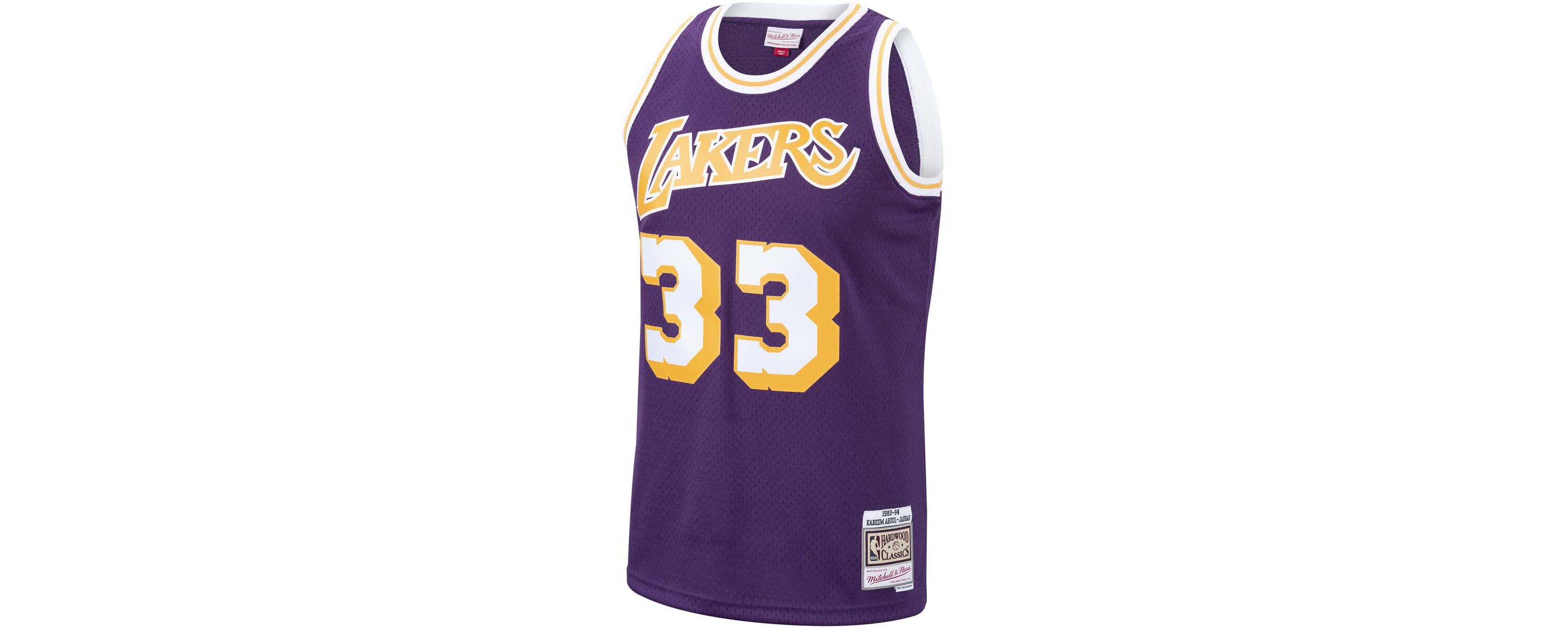 NBA Kareem Abdul-Jabbar Los Angeles Lakers Hardwood Classics Swingman Jersey