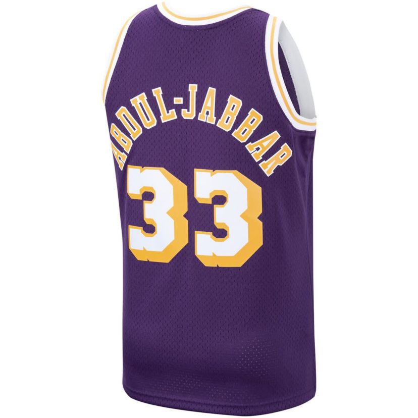 NBA Kareem Abdul-Jabbar Los Angeles Lakers Hardwood Classics Swingman Jersey