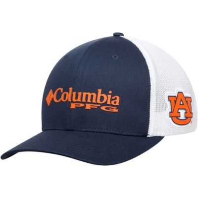 Columbia Men's NCAA Auburn Tigers Collegiate PFG Flex Hat, Navy Blue, Small
