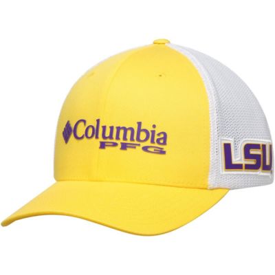 Columbia Men's NCAA LSU Tigers Collegiate PFG Flex Hat, Gold, Small