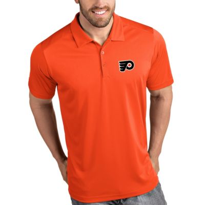 Antigua Men's NHL Philadelphia Flyers Tribute Polo, Orange, 3XL