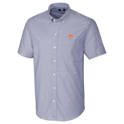 NCAA Light Auburn Tigers Stretch Oxford Button-Down Short Sleeve Shirt
