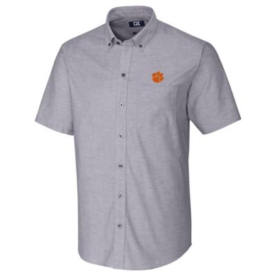 NCAA Clemson Tigers Stretch Oxford Button-Down Short Sleeve Shirt