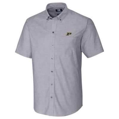 NCAA Purdue Boilermakers Stretch Oxford Button-Down Short Sleeve Shirt
