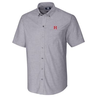 Rutgers Scarlet Knights NCAA Stretch Oxford Button-Down Short Sleeve Shirt