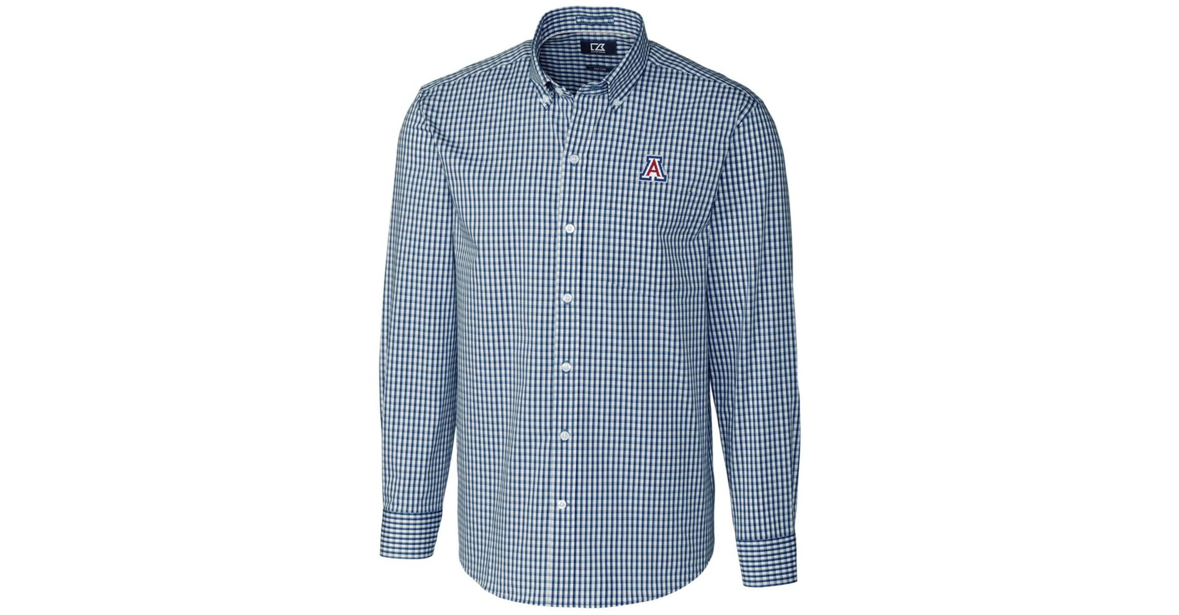 NCAA Arizona Wildcats Big & Tall Stretch Gingham Long Sleeve Button Down Shirt