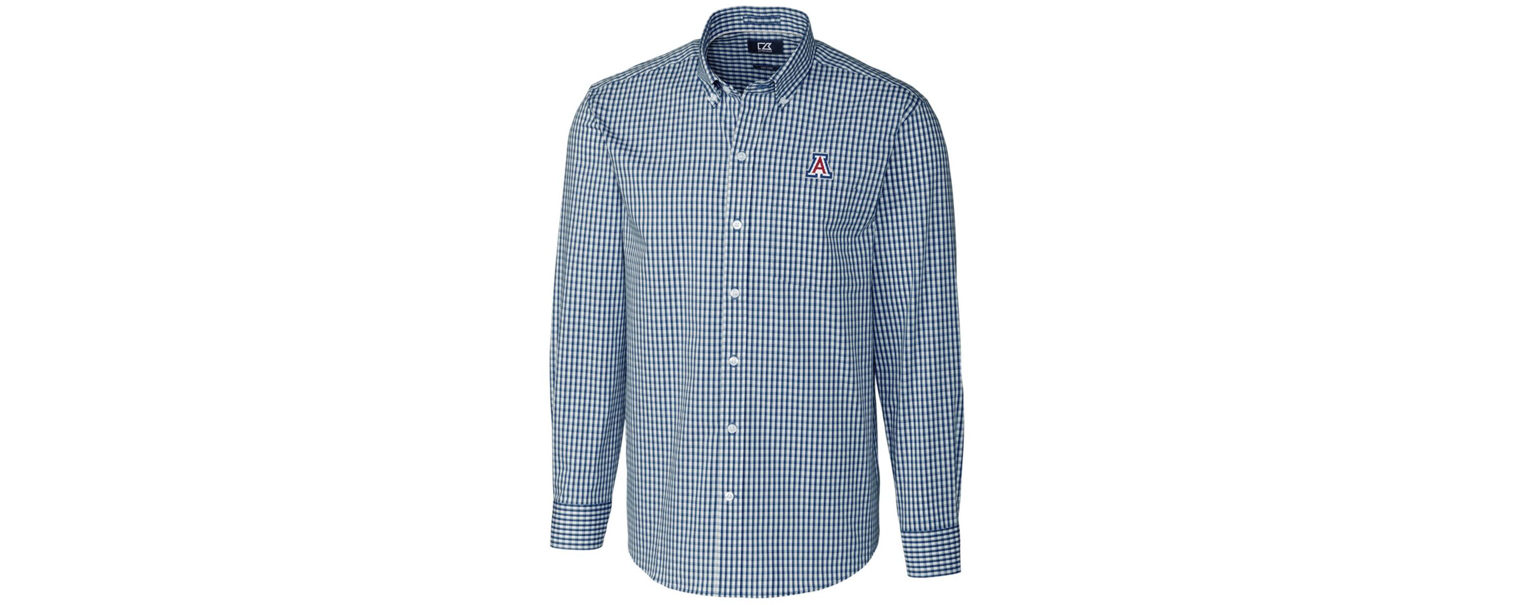 NCAA Arizona Wildcats Big & Tall Stretch Gingham Long Sleeve Button Down Shirt