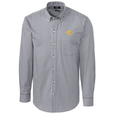 NCAA Iowa Hawkeyes Big & Tall Stretch Gingham Long Sleeve Button Down Shirt