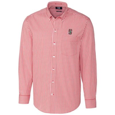 Stanford Cardinal NCAA Big & Tall Stretch Gingham Long Sleeve Button Down Shirt