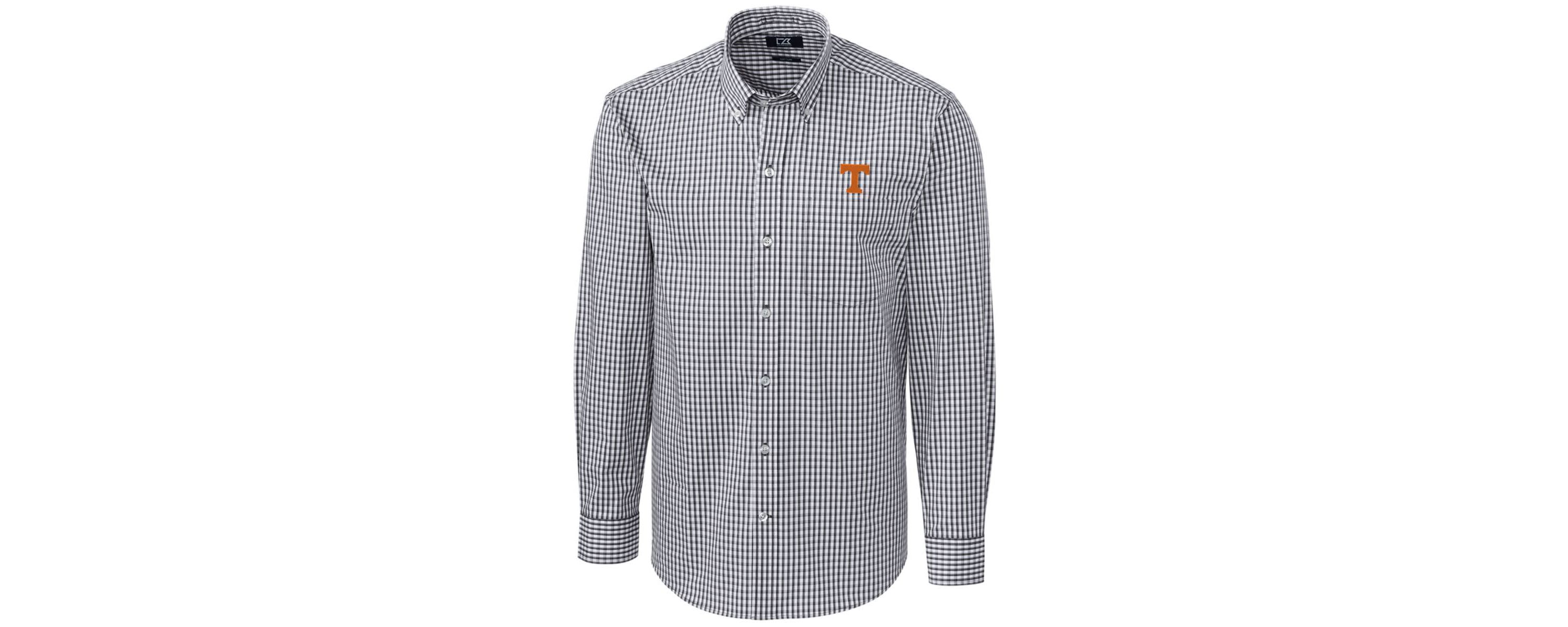 NCAA Tennessee Volunteers Big & Tall Stretch Gingham Long Sleeve Button Down Shirt