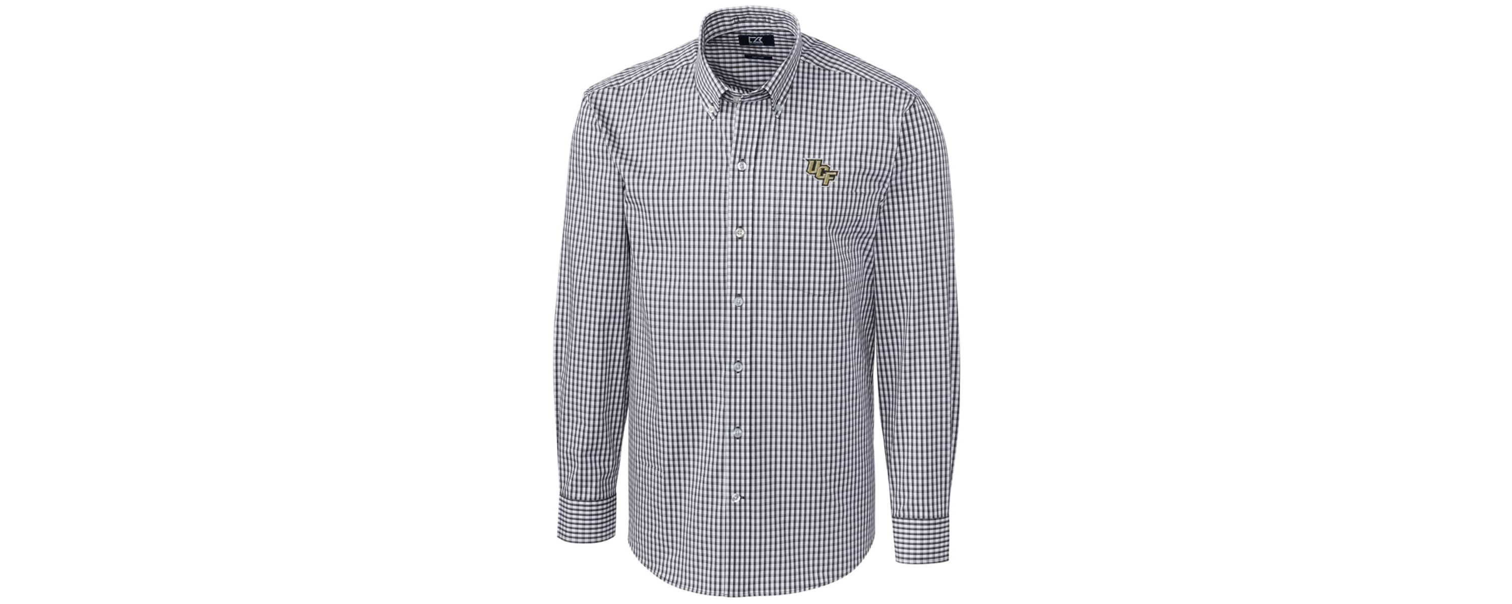 NCAA UCF Knights Big & Tall Stretch Gingham Long Sleeve Button Down Shirt