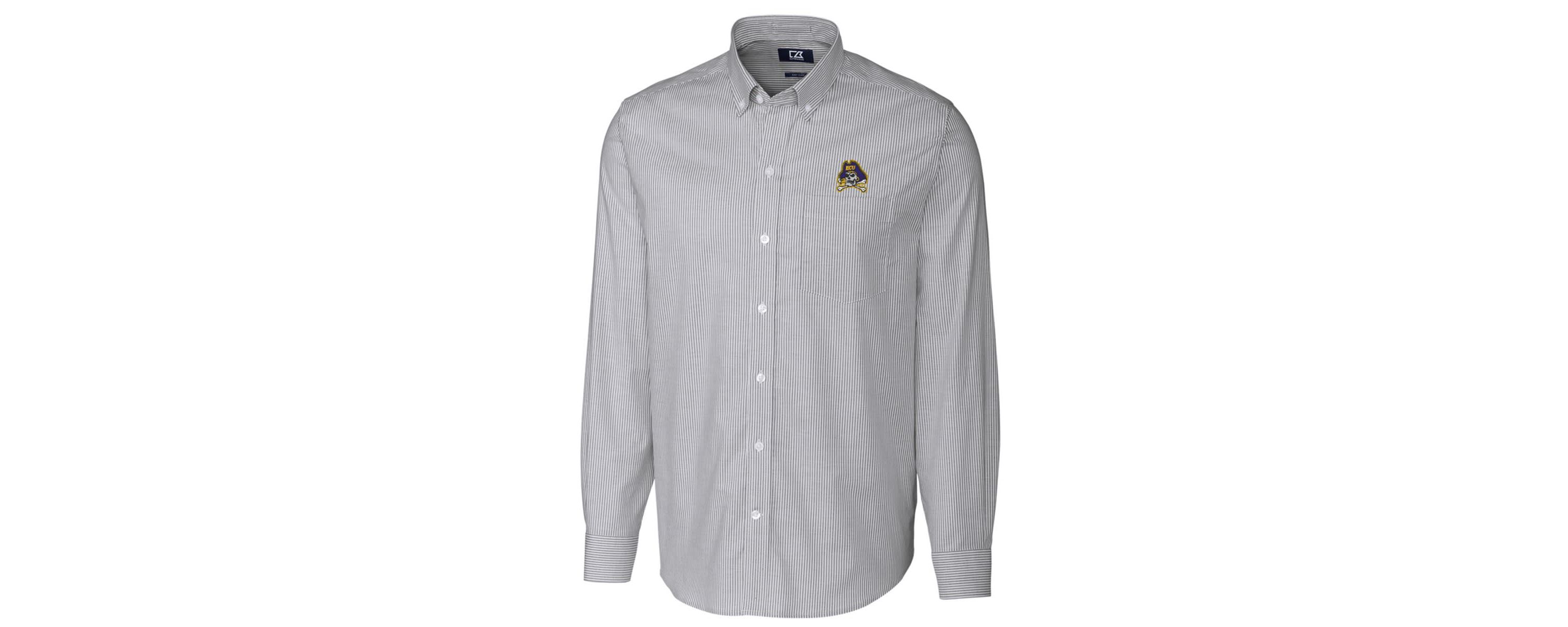 East Carolina Pirates NCAA ECU Pirates Big & Tall Stretch Oxford Stripe Long Sleeve Button Down Shirt