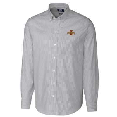 NCAA Iowa State Cyclones Big & Tall Stretch Oxford Stripe Long Sleeve Button Down Shirt