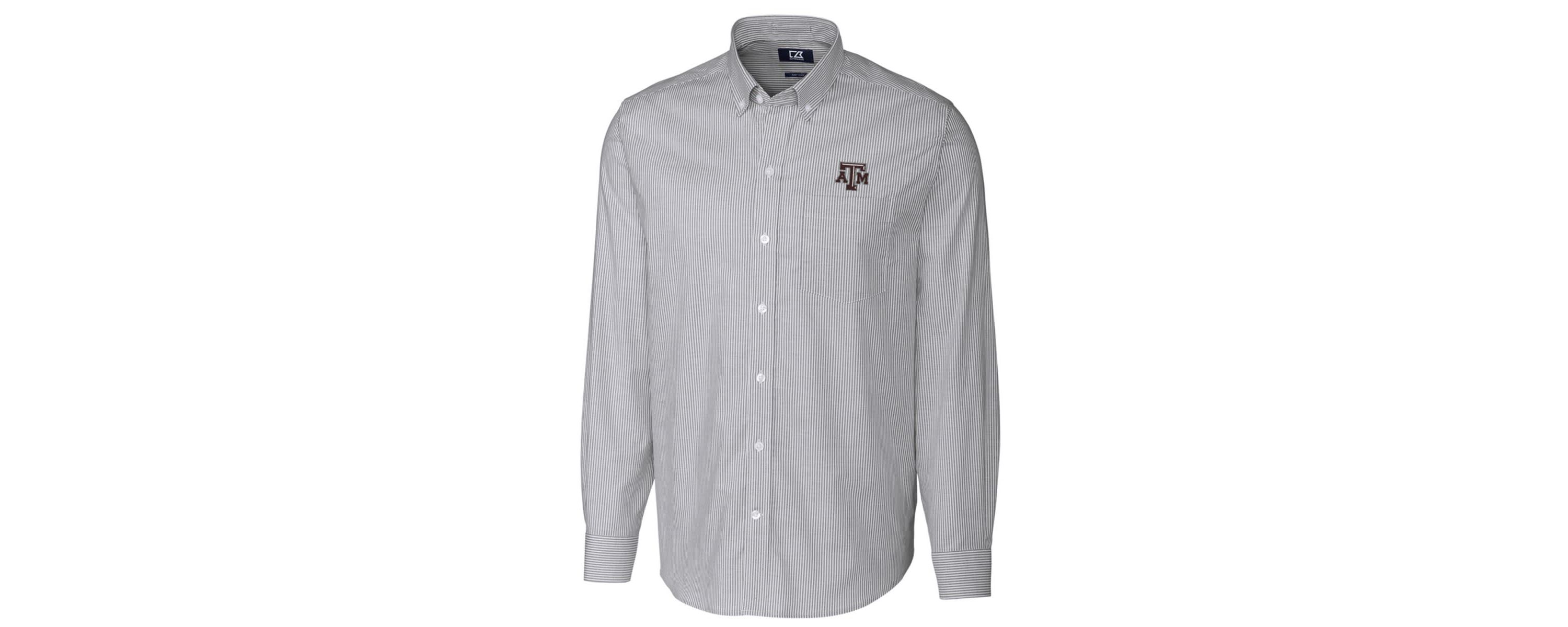 NCAA Texas A&M Aggies Big & Tall Stretch Oxford Stripe Long Sleeve Button Down Shirt
