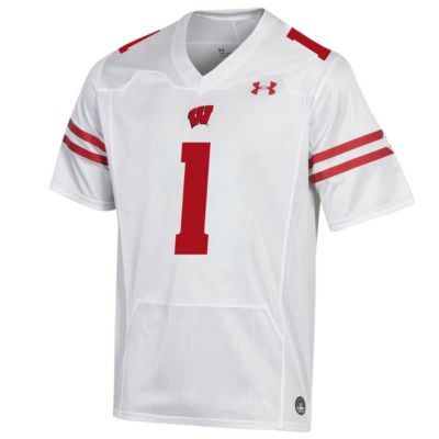 NCAA Under Armour #1 Wisconsin Badgers Premier Football Jersey