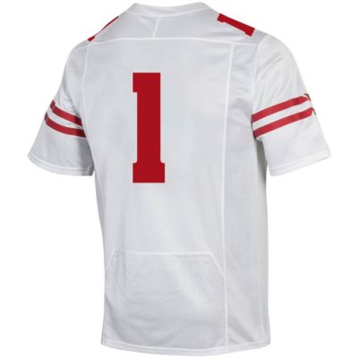 NCAA Under Armour #1 Wisconsin Badgers Premier Football Jersey