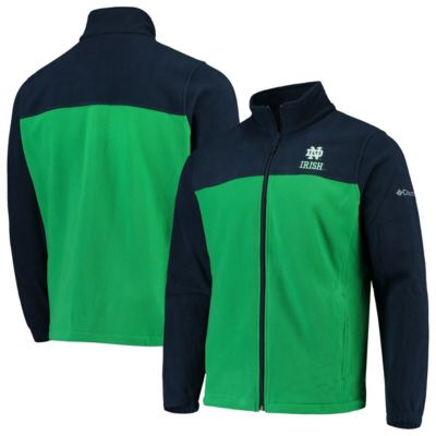 NCAA Navy/Green Notre Dame Fighting Irish Flanker III Fleece Team Full-Zip Jacket