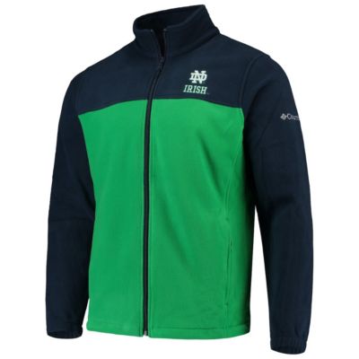 NCAA Navy/Green Notre Dame Fighting Irish Flanker III Fleece Team Full-Zip Jacket
