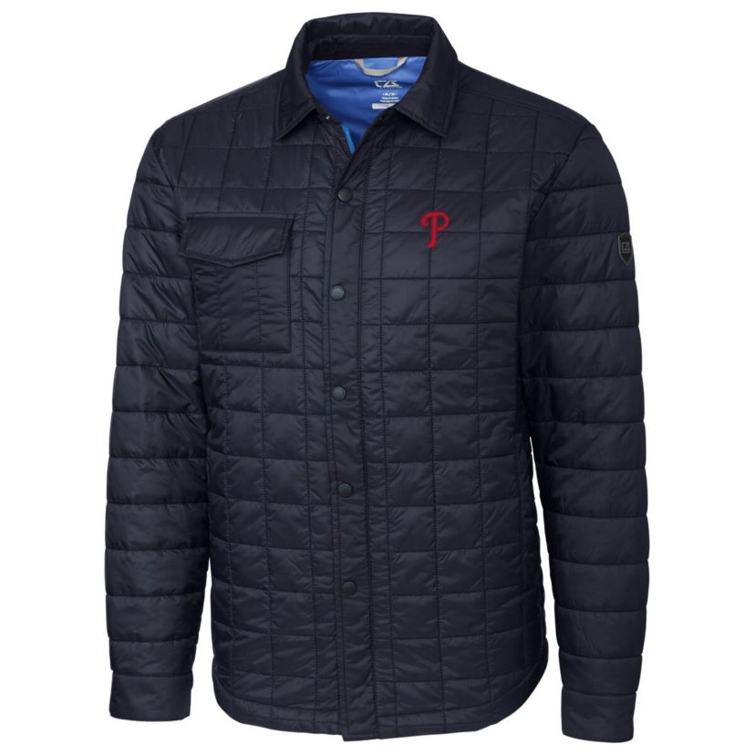 MLB Philadelphia Phillies Rainier Shirt Full-Zip Jacket - Navy