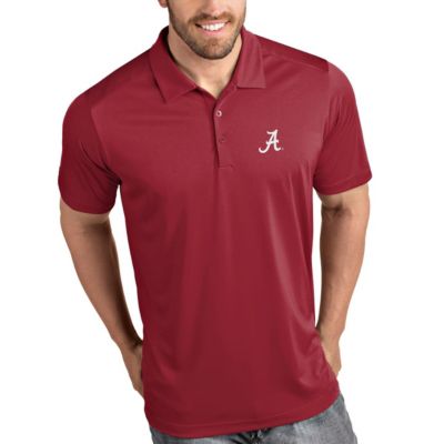 Antigua Mens Alabama Crimson Tide NCAA Alabama Tide Tribute Polo  Crimson