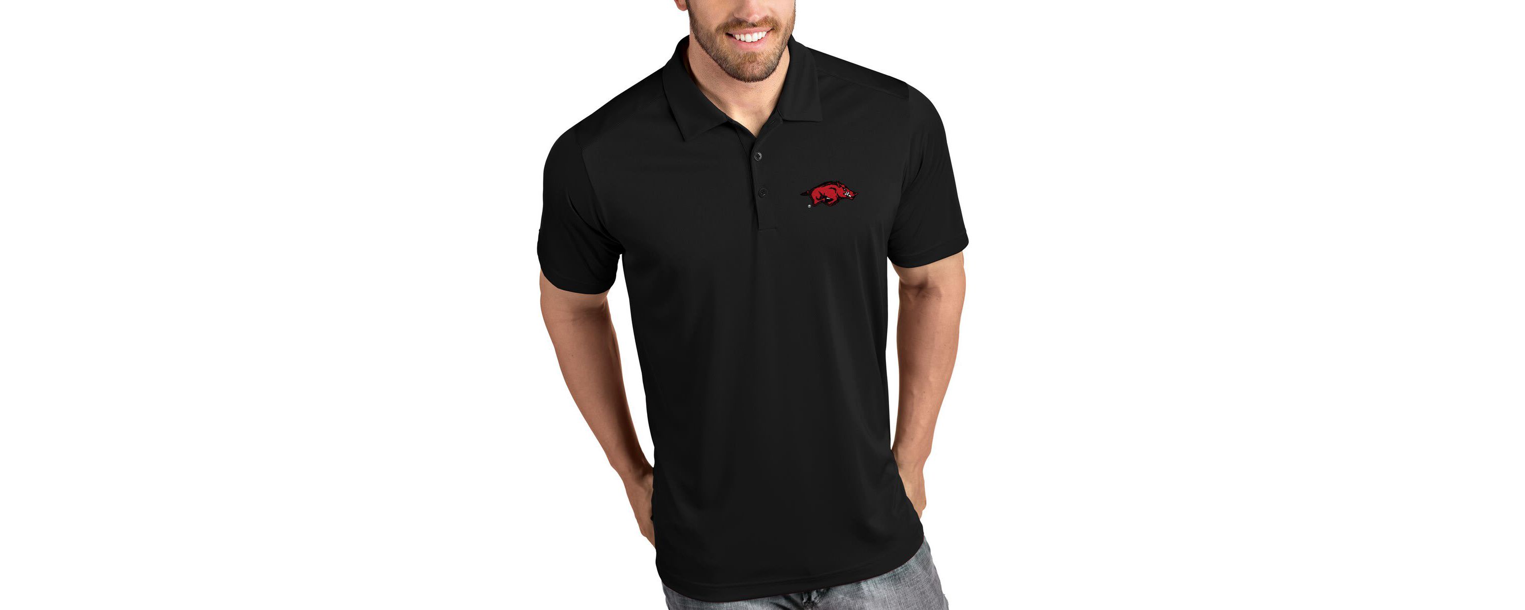 NCAA Arkansas Razorbacks Tribute Polo - Black