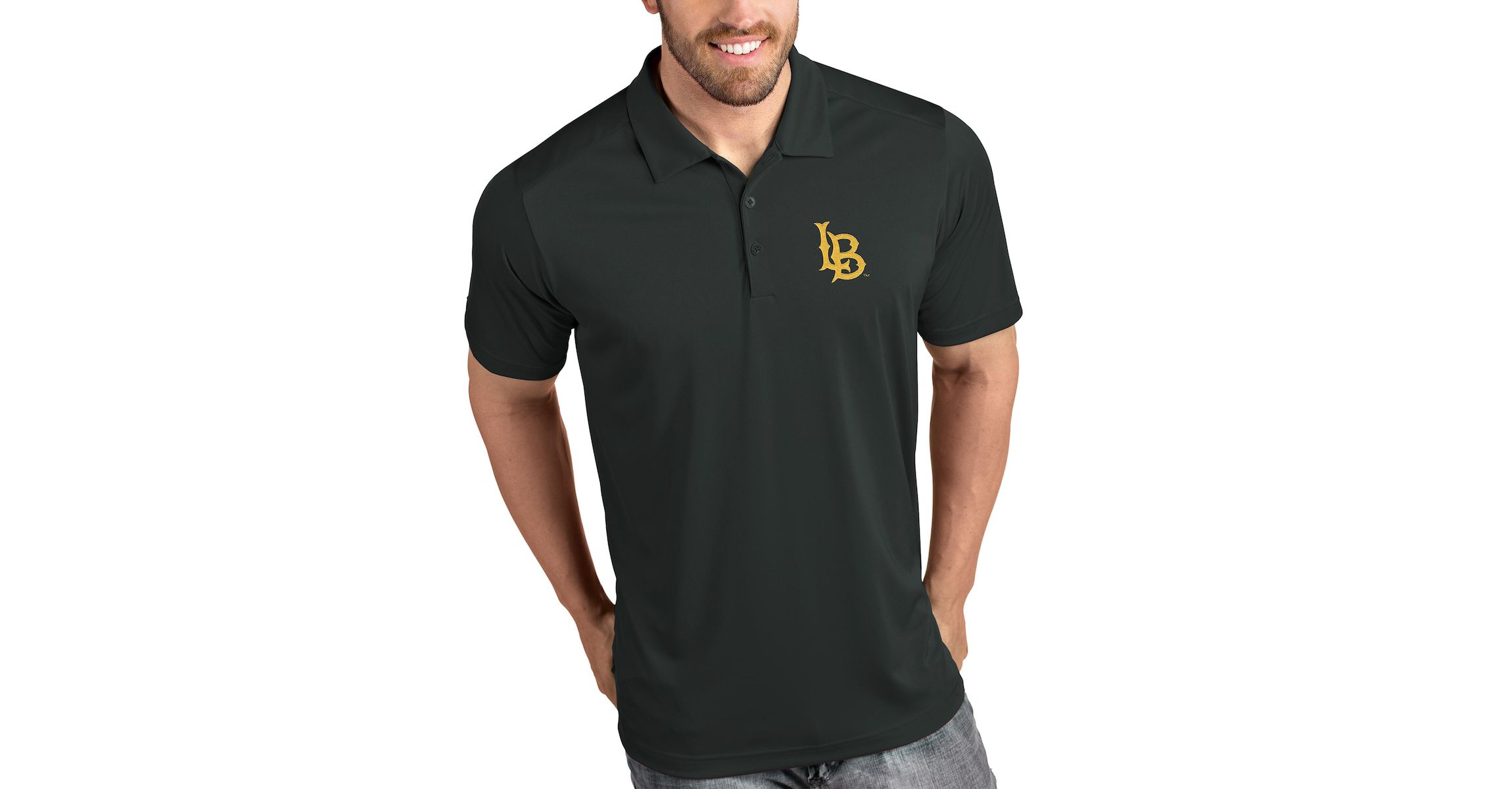 NCAA Cal State Long Beach The Beach Tribute Polo - Charcoal