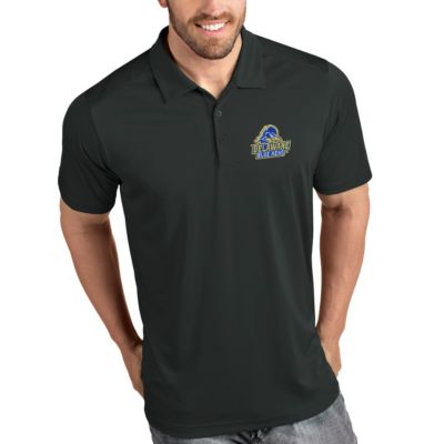Antigua Mens Delaware Fightin Blue Hens NCAA Delaware Fightin Hens Tribute Polo  Charcoal