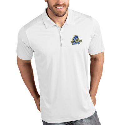 Antigua Mens Delaware Fightin Blue Hens NCAA Delaware Fightin Hens Tribute Polo  White