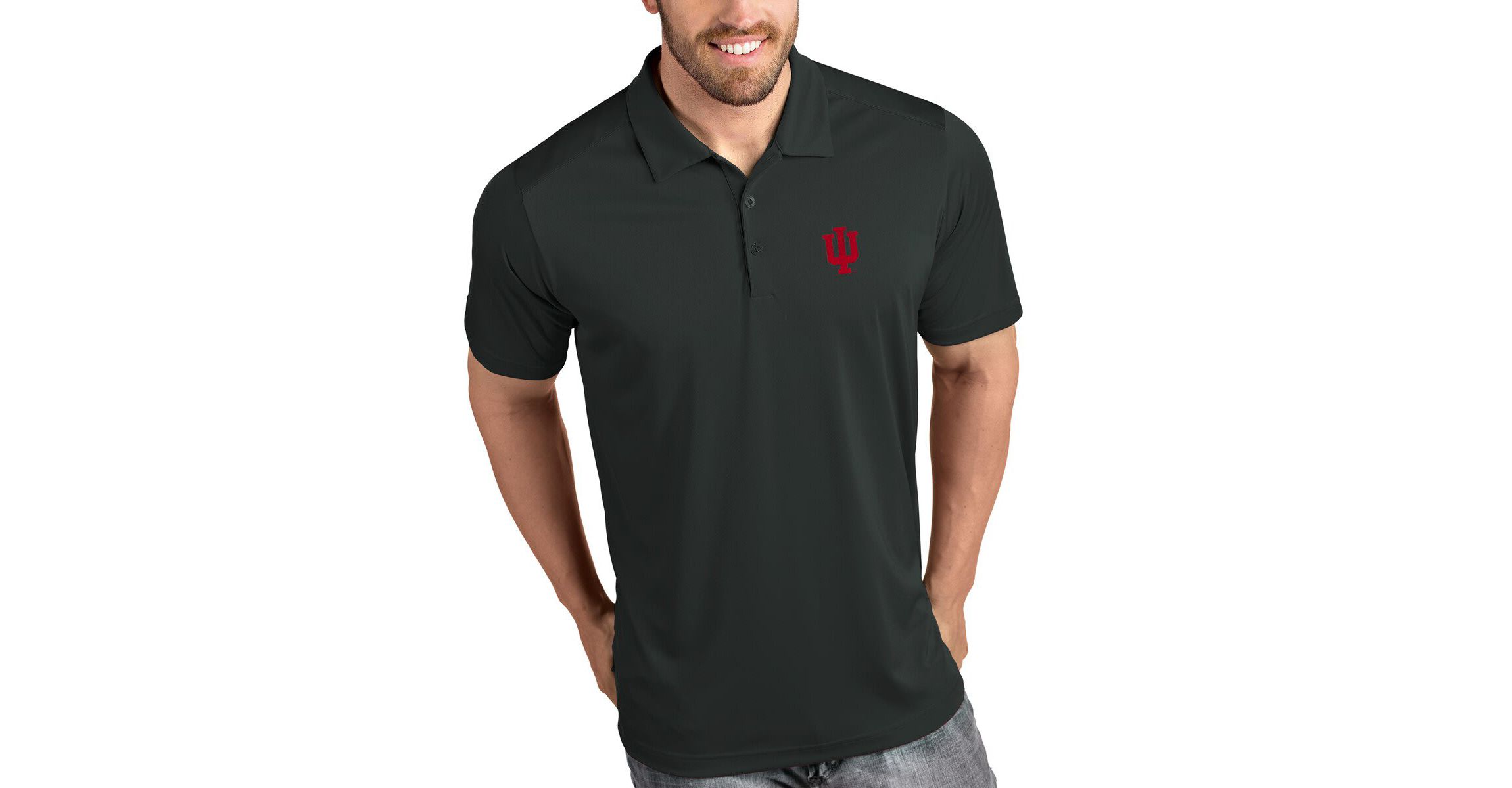 NCAA Indiana Hoosiers Tribute Polo - Charcoal
