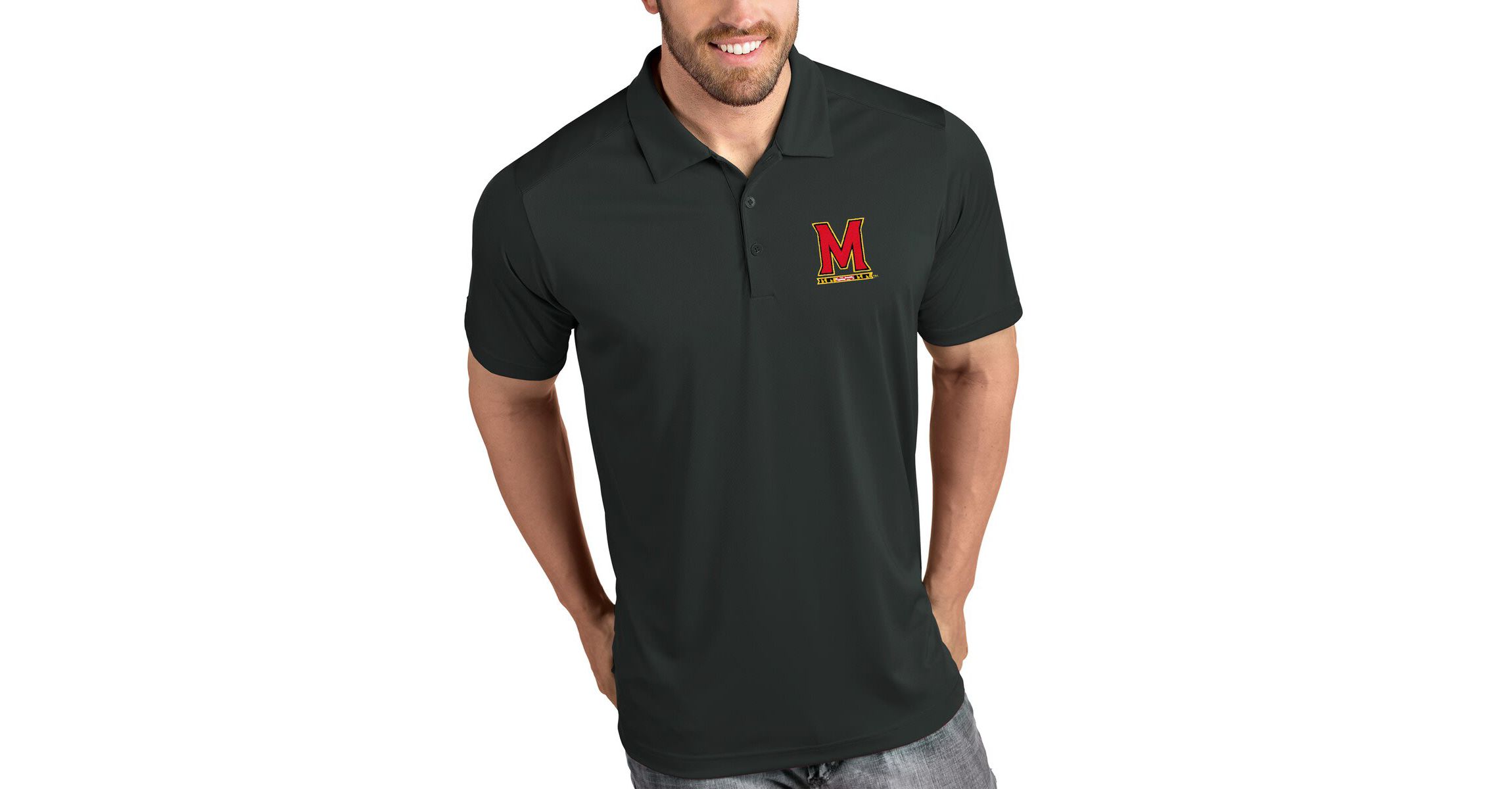 NCAA Maryland Terrapins Tribute Polo - Charcoal