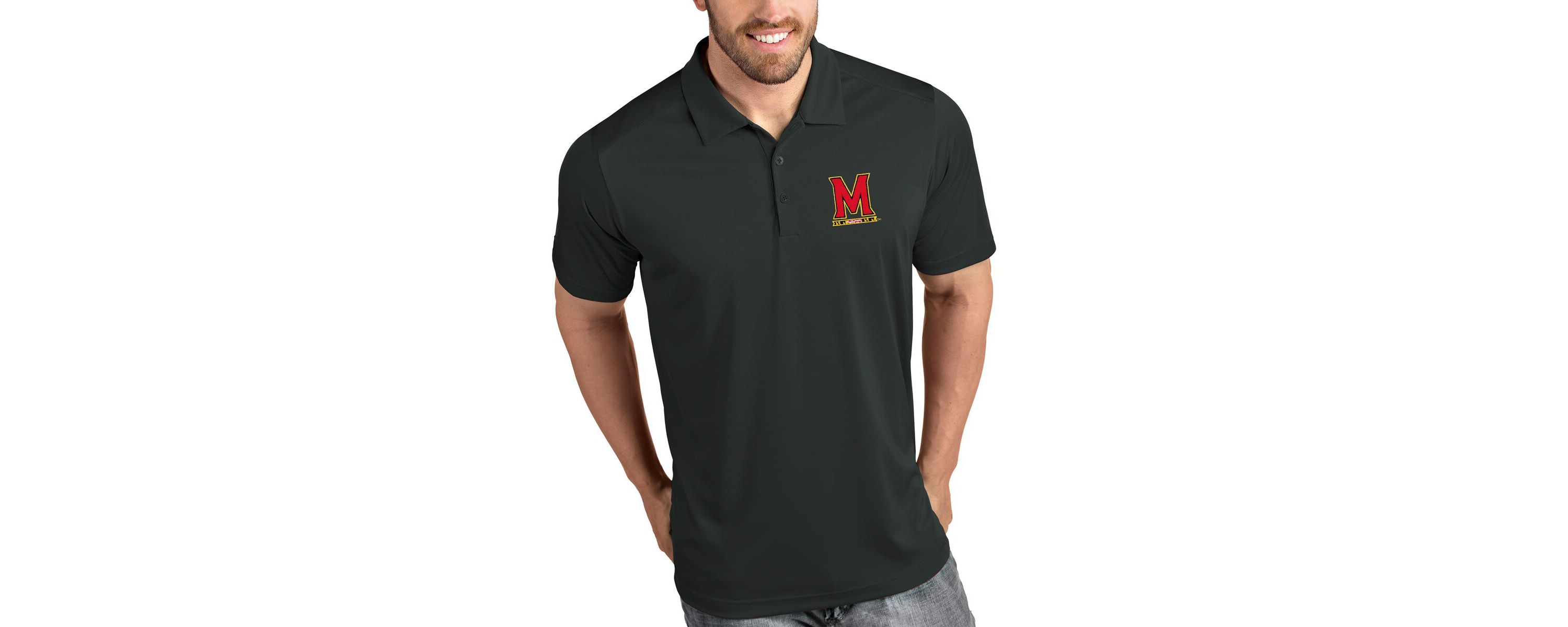 NCAA Maryland Terrapins Tribute Polo - Charcoal