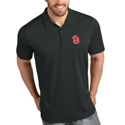 Antigua Men's NCAA South Dakota Coyotes Tribute Polo - Charcoal, Grey, 3XL