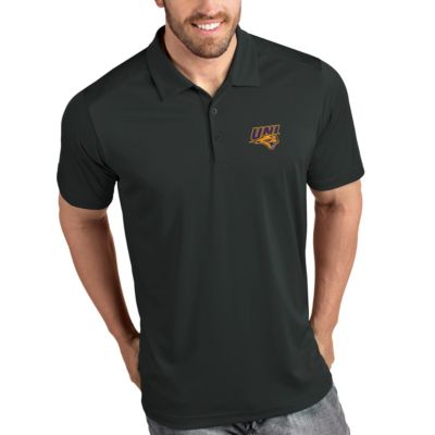 Antigua Men's NCAA Northern Iowa Panthers Tribute Polo - Charcoal, Grey, 4XL