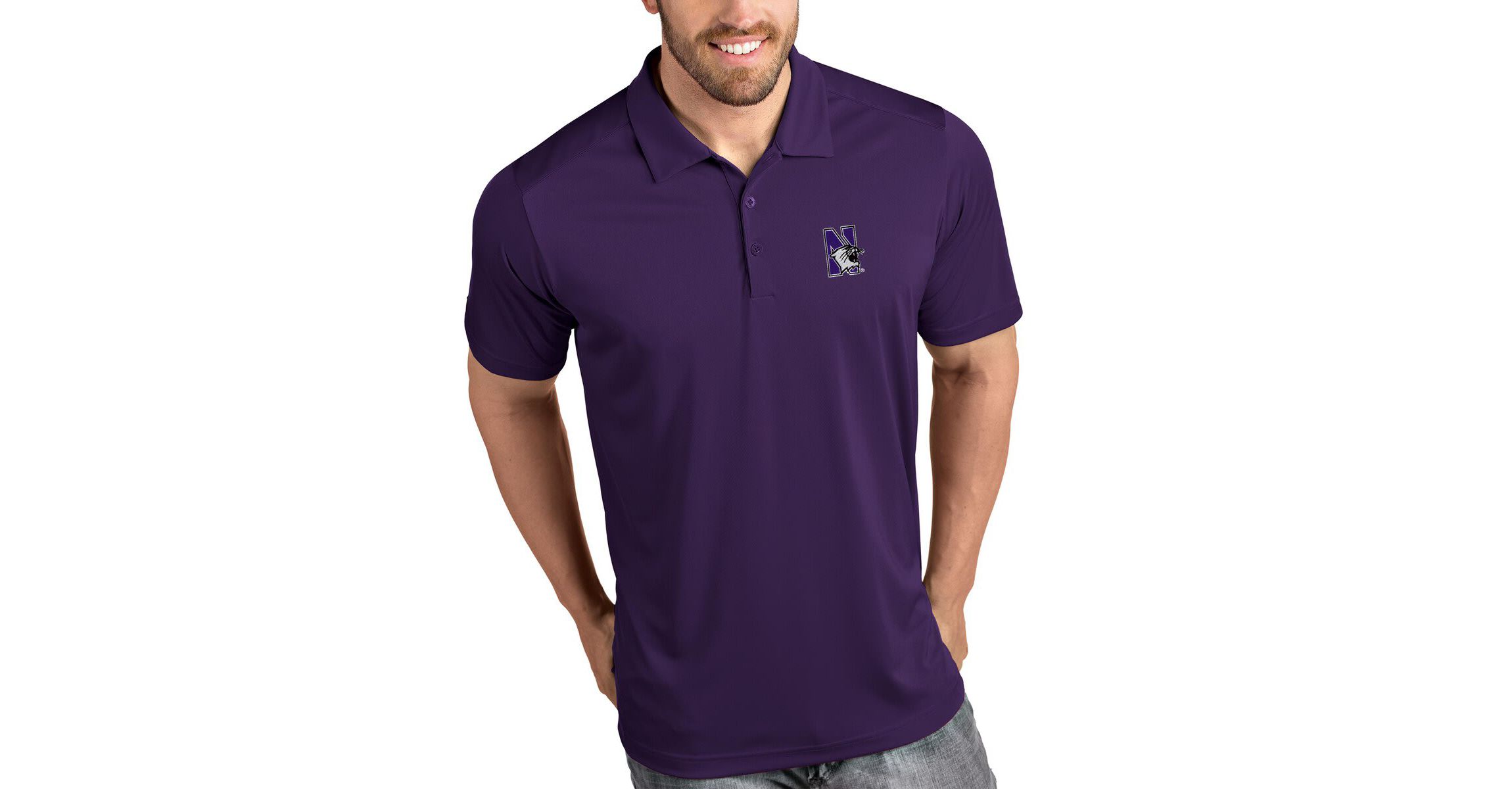 NCAA Northwestern Wildcats Tribute Polo - Purple